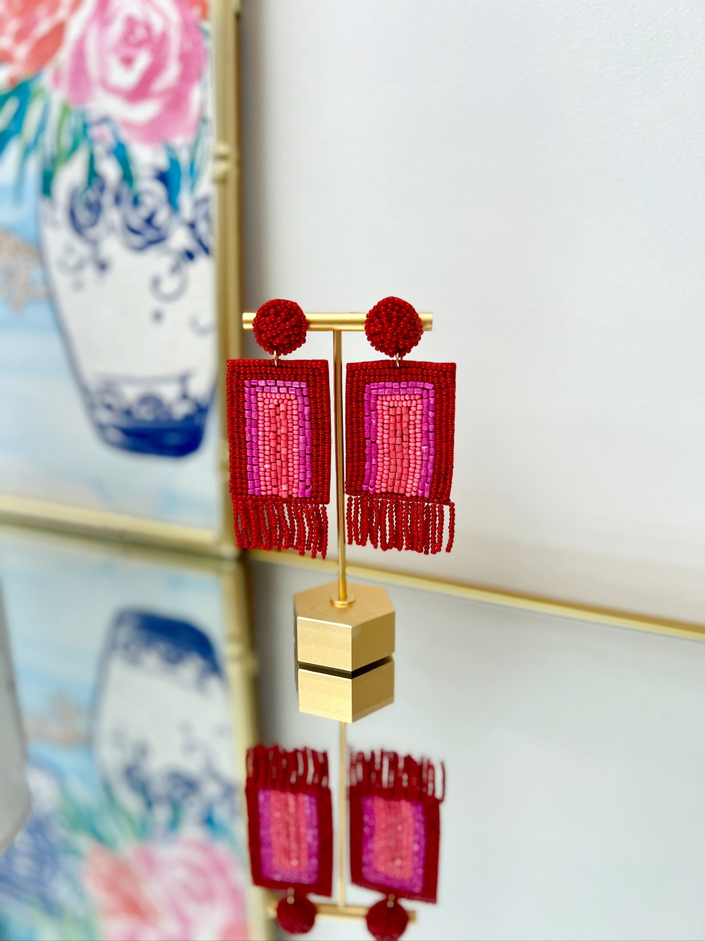 Square & Tassel Earrings