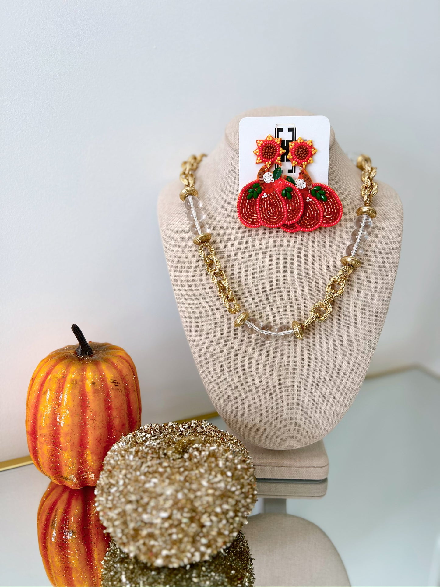 Pumpkin Bead Earrings