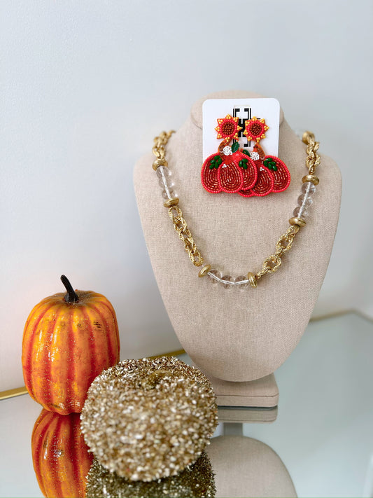 Pumpkin Bead Earrings