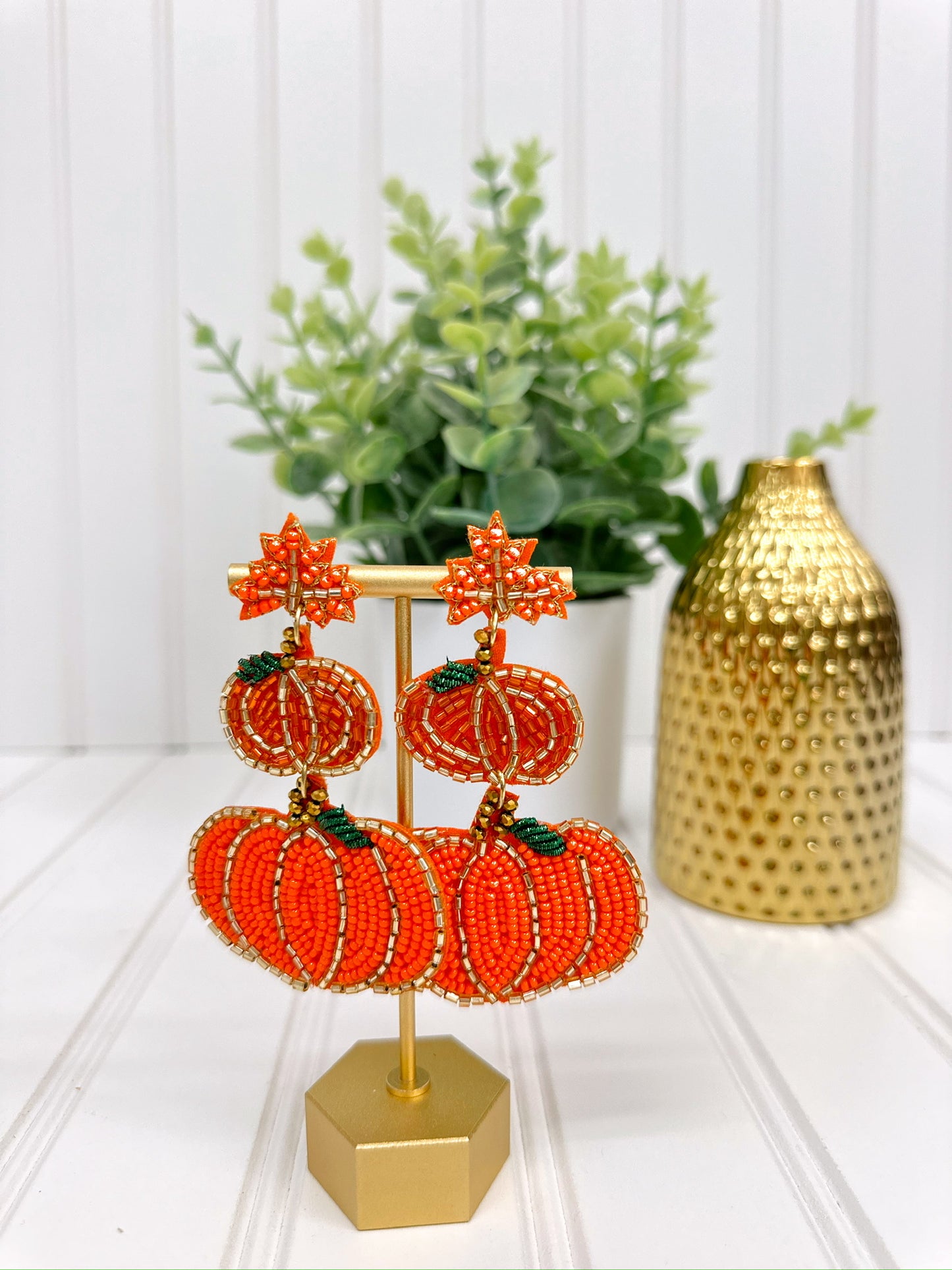 Leafy Pumpkin Earrings