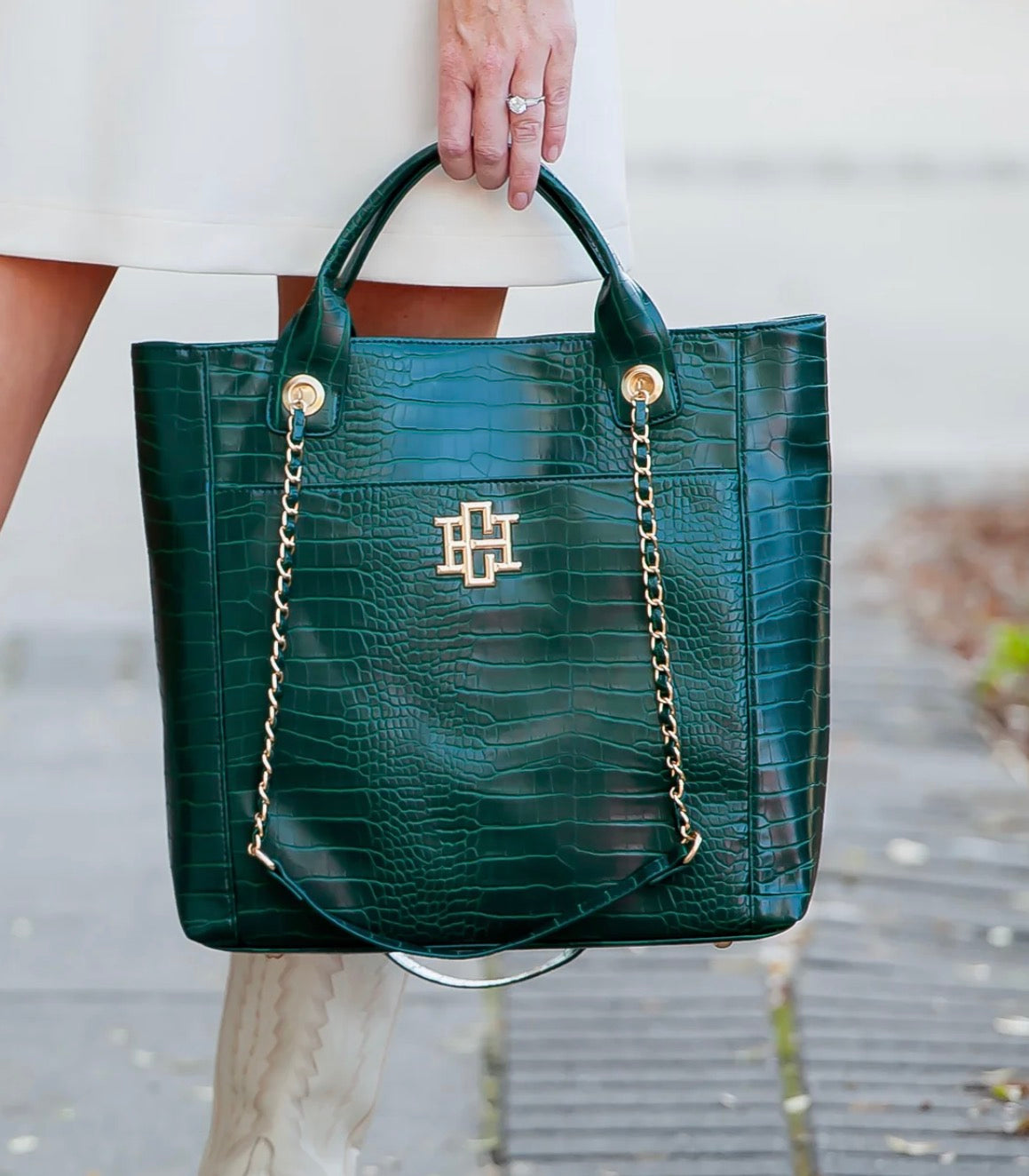 Kinzley Tote - Hunter Green