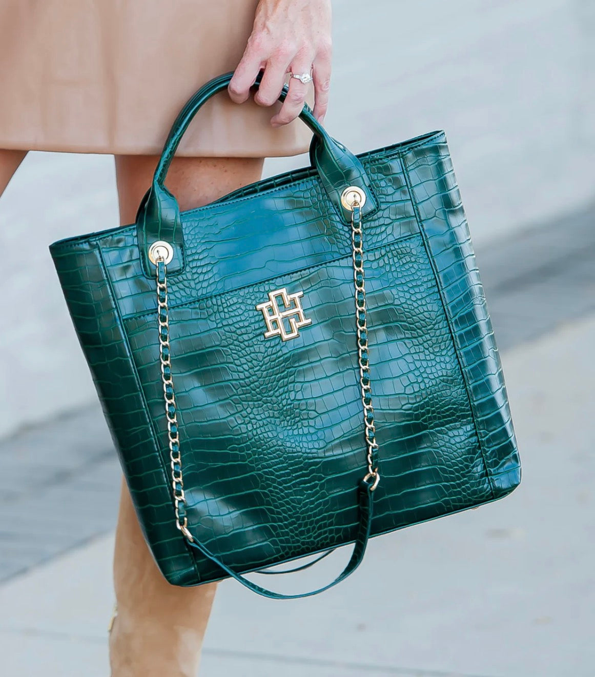 Kinzley Tote - Hunter Green