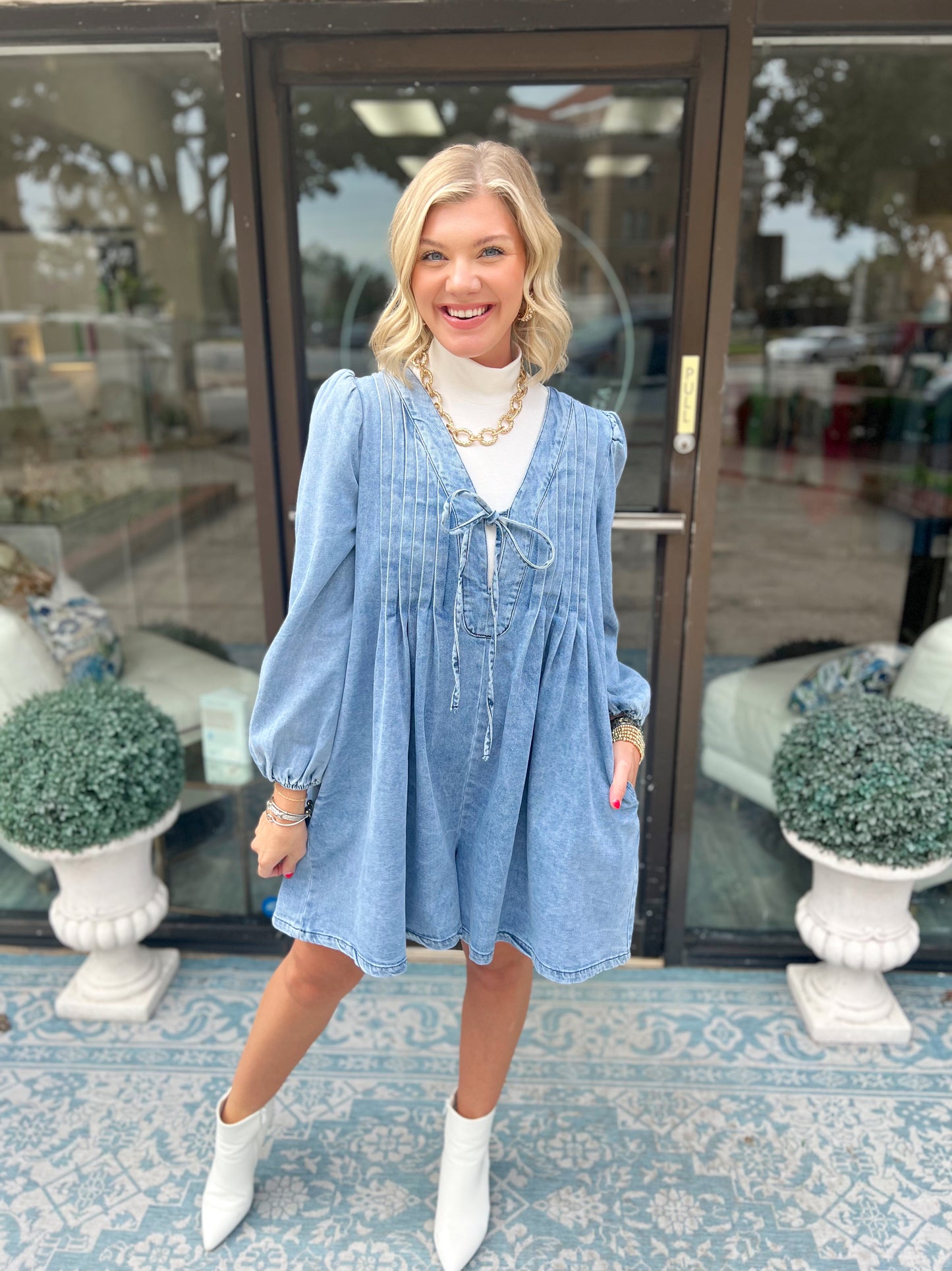 Claire Denim Romper