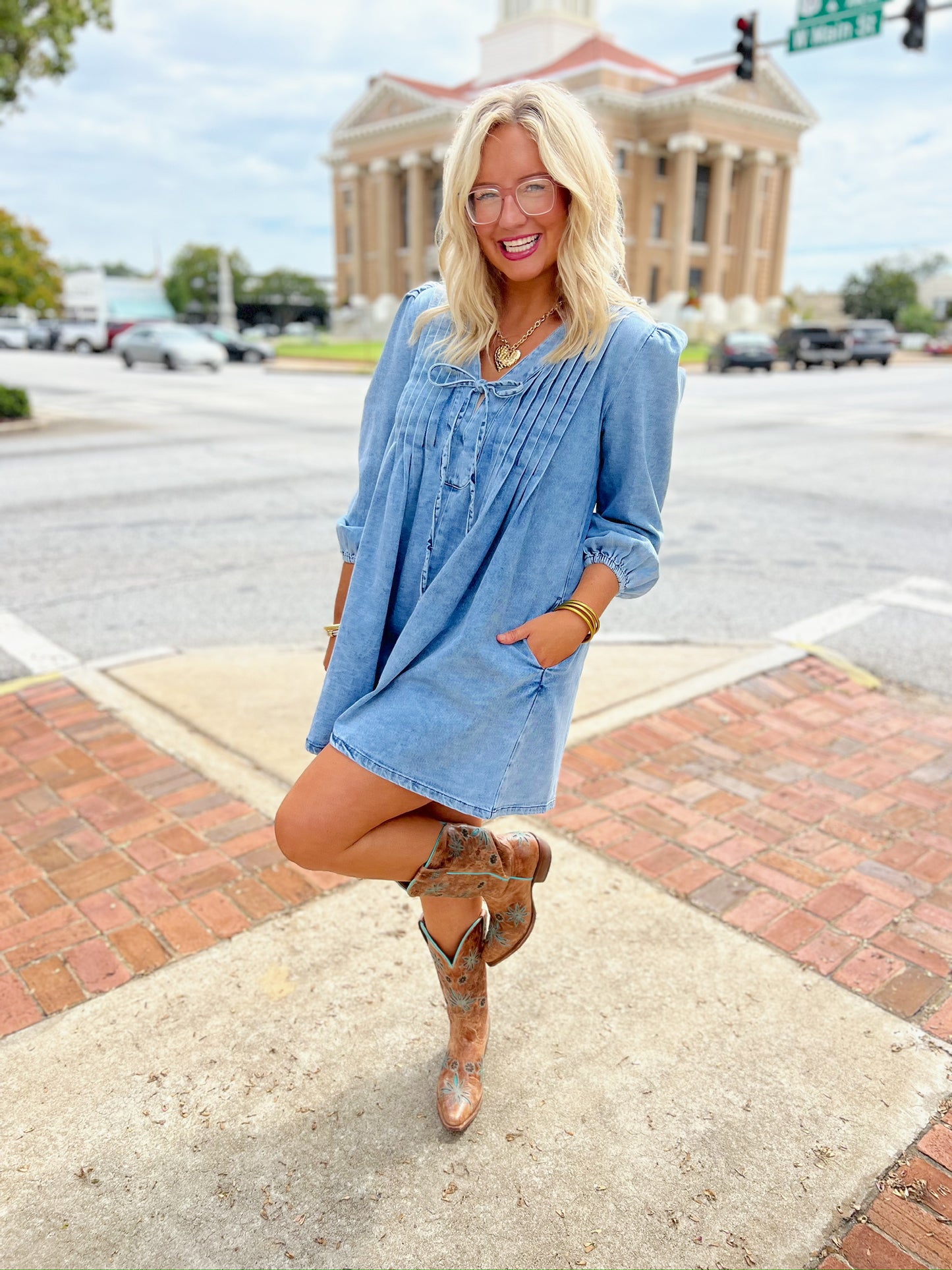 Claire Denim Romper